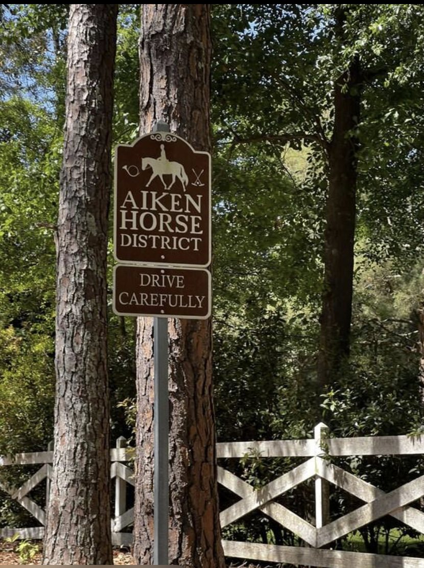 The Aiken Horse District sign